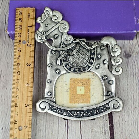 NIB - Mi Amore Rocking Horse Stars Pewter Picture Frame - Picture 4 of 6